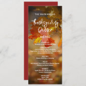 herfst gebladerte Thanksgiving menu (Voorkant / Achterkant)
