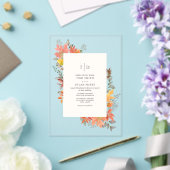 Herfst gebladerte verlaat Herfst monogram bruiloft Acryl Uitnodigingen (Insitu (Huwelijk))