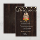 Herfst gebladerte wijnvat wijngaard RSVP Kaartje (Voorkant / Achterkant)