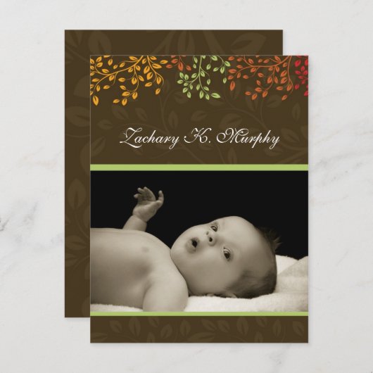  Herfst Geboorteaankondiging Sjabloon (Voorkant / Achterkant)