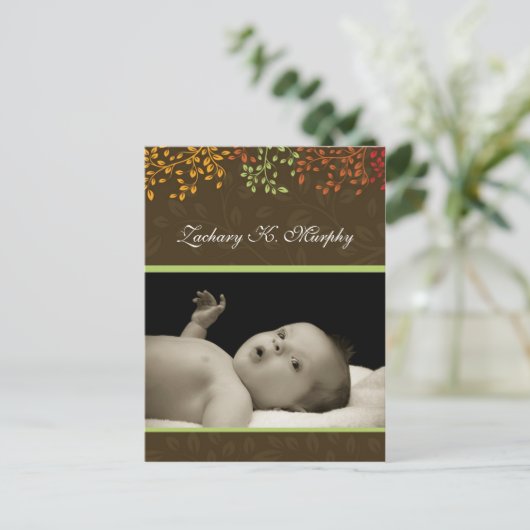  Herfst Geboorteaankondiging Sjabloon (Staand voorkant)