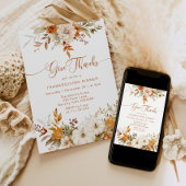 Herfst Geef Bedankt Thanksgiving Diner rustiek Kaart