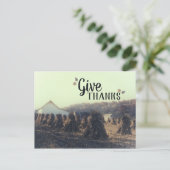 Herfst Geef Dank Retro Mais Maisstengel Oogst Briefkaart (Staand voorkant)