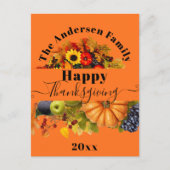 Herfst geeft bloemen en florage Happy Thanksgiving Briefkaart (Voorkant)