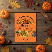 Herfst geeft bloemen en florage Happy Thanksgiving Briefkaart