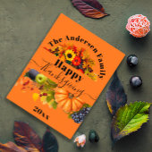 Herfst geeft bloemen en florage Happy Thanksgiving Briefkaart