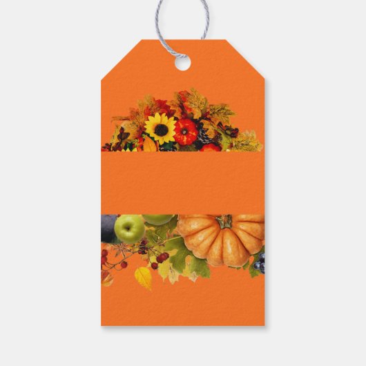 Herfst geeft bloemen en florage Happy Thanksgiving Cadeaulabel (Achterkant)