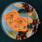 Herfst geeft bloemen en florage Happy Thanksgiving Kartonnen Onderzetters