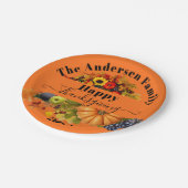 Herfst geeft bloemen en florage Happy Thanksgiving Papieren Bordje (Gekanteld)