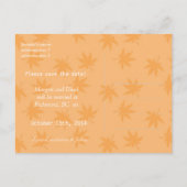 Herfst geel blad bruiloft met datum aankondigingskaart (Achterkant)