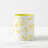 Herfst geel bladeren schetsen twee-toon Mokken (Midden)