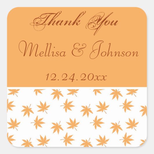 Herfst geel bladeren sticker (Voorkant)