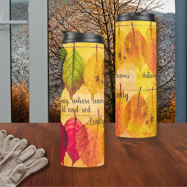Herfst geel bruin rood blad herfst Inspirerend Thermosbeker