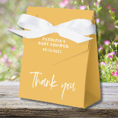 Herfst geel gekleurd Baby shower Bedankdoosjes