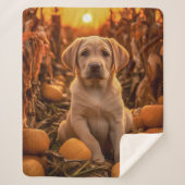 Herfst Geel Lab Pup Sherpa Deken (Voorkant)