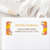 Herfst Geel Oranje Herfstbladeren Etiket (Insitu)