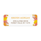 Herfst Geel Oranje Herfstbladeren Etiket (Voorkant)