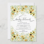 Herfst Geel Zonnebloem Baby Brunch Kaart (Voorkant)