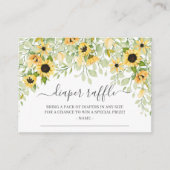 Herfst Geel Zonnebloem Baby shower Luier Raffle Informatiekaartje (Voorkant)
