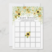 Herfst Geel Zonnebloem BINGO Baby shower spel Kaart (Voorkant)