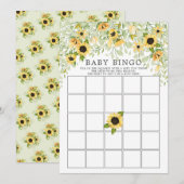 Herfst Geel Zonnebloem BINGO Baby shower spel Kaart (Voorkant / Achterkant)