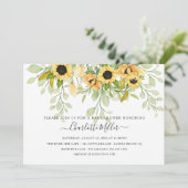 Herfst Geel Zonnebloem Bloemen Baby shower Kaart (Staand voorkant)