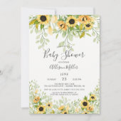 Herfst Geel Zonnebloem Bloemen Baby shower Kaart (Voorkant)