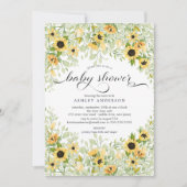 Herfst Geel Zonnebloem Bloemen Baby shower Kaart (Voorkant)