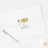 Herfst Geel Zonnebloem Bloemen Retouradres Vierkante Sticker (Envelop)