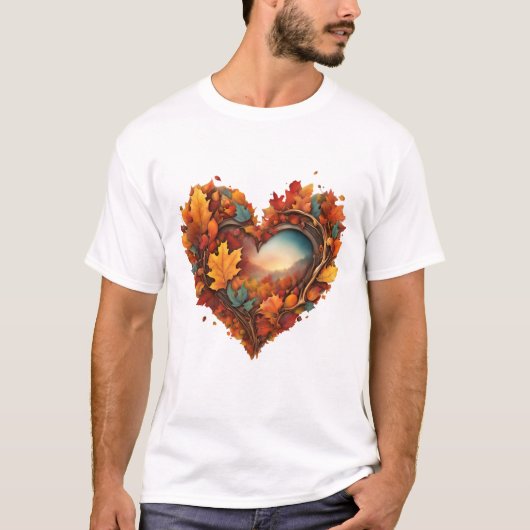 Herfst geïnspireerd hart t-shirt (Voorkant)