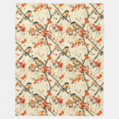 Herfst-geïnspireerde deken met vogels en wilde blo (Voorkant)