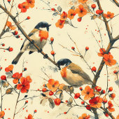 Herfst-geïnspireerde deken met vogels en wilde blo