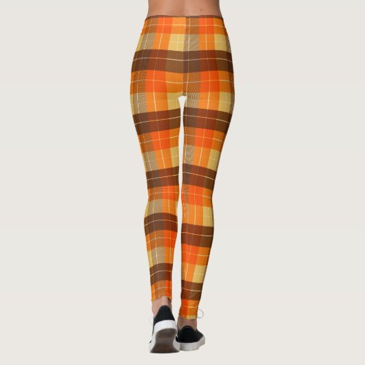 Herfst-geïnspireerde plaid leggings (Achterkant)