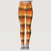 Herfst-geïnspireerde plaid leggings (Voorkant)