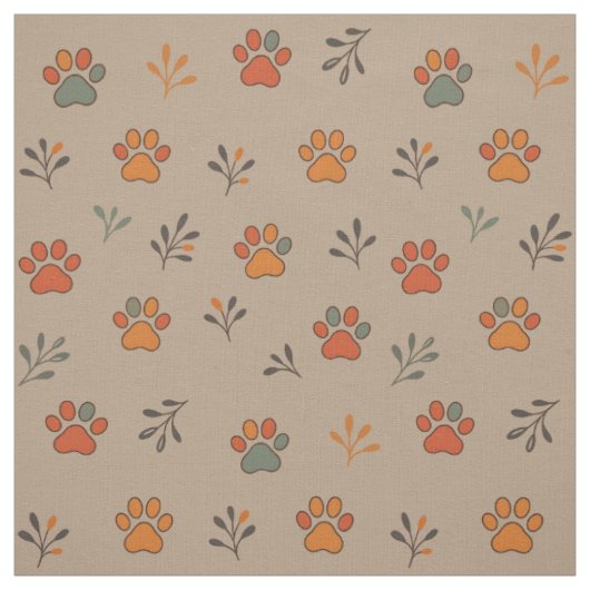 Herfst geïnspireerde pootafdruk katoenen stof per (Swatch)