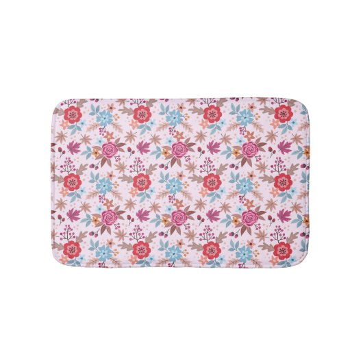 Herfst Geïnspireerde Rozen Patroon Print Badmat (Voorkant)