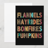 Herfst Geïnspireerde zonnepanelen Hayrides Bonfire Kaart (Voorkant / Achterkant)