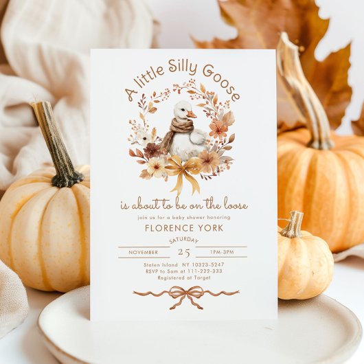 Herfst Gekke Goose QR code Baby shower Kaart