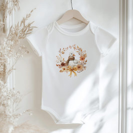 Herfst Gekke Goose Rustic Krans Bow Baby shower Romper