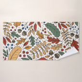 Herfst gekleurd blad vierkant ontwerp badhanddoek (Badhanddoek)
