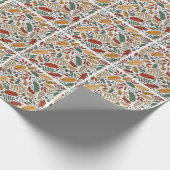 Herfst gekleurd blad vierkant ontwerp cadeaupapier (Hoek)