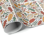 Herfst gekleurd blad vierkant ontwerp cadeaupapier (Rol Hoek)