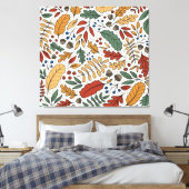 Herfst gekleurd blad vierkant ontwerp canvas afdruk (Insitu (Slaapkamer))