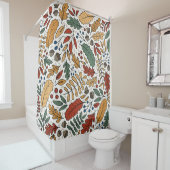 Herfst gekleurd blad vierkant ontwerp douchegordijn (In situ)