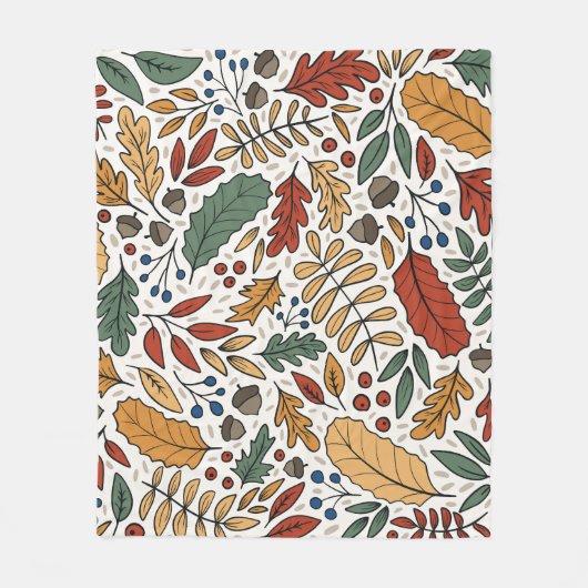 Herfst gekleurd blad vierkant ontwerp fleece deken (Voorkant)