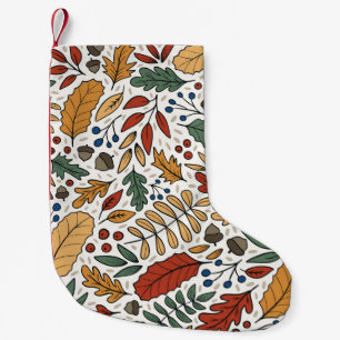Herfst gekleurd blad vierkant ontwerp kleine kerstsok