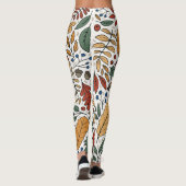 Herfst gekleurd blad vierkant ontwerp leggings (Achterkant)
