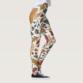 Herfst gekleurd blad vierkant ontwerp leggings (Rechts)