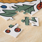Herfst gekleurd blad vierkant ontwerp legpuzzel (Zijkant)