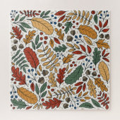 Herfst gekleurd blad vierkant ontwerp legpuzzel (Horizontaal)